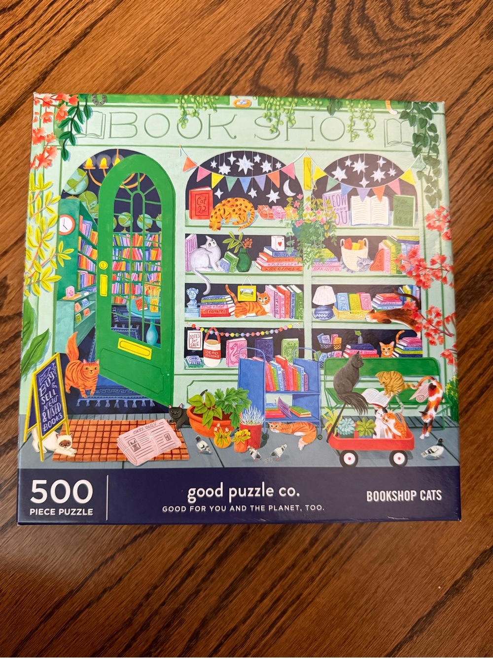Bookshop Cats 500-Piece Puzzle - Green
